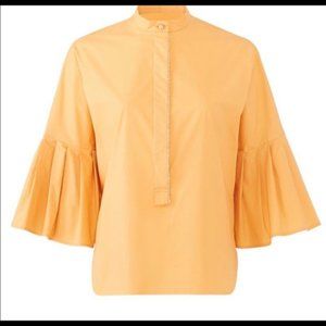 NWOT Genny Orange Pleated Poplin Shirt